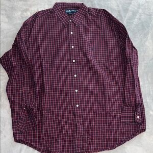 Polo Ralph Lauren Red and Navy Plaid Long-sleeve Button up Shirt